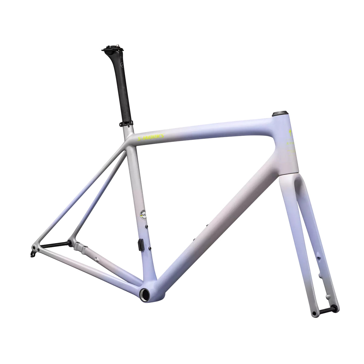 SPECIALIZED SWORKS AETHOS Road Frameset 2025 - SATIN CLAY - POWDER INDIGO - SILVER DUST - RADIAL FADE + LAPIS EDGE FADE / HYPER + 100% LAPIS