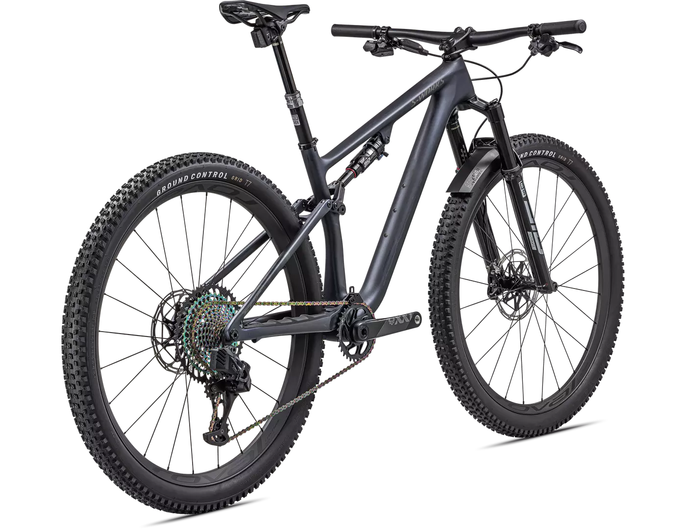 SPECIALIZED SWORKS Epic Evo SRAM XX1 AXS Complete MTB - Satin Blue Ghost Pearl/Black Chrome/Gold Ghost Pearl-Complete MTB Bikes-