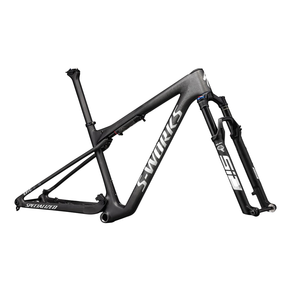 SPECIALIZED Sworks Epic World Cup MTB Frameset - Satin Smoke Granite / Metallic White Silver-MTB Framesets-