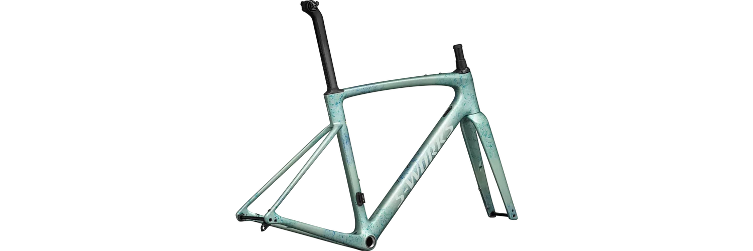 SPECIALIZED Sworks Roubaix SL8 2023 Road Frameset - METALLIC WHITE SAGE/INK/WHITE SAGE-Road Frameset-