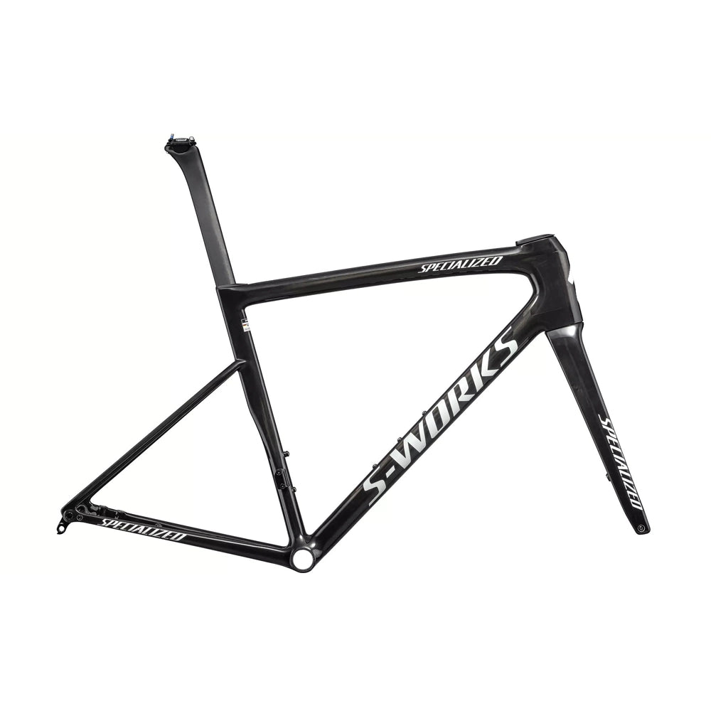 SPECIALIZED Sworks Tarmac SL8 2023 Road Frameset - Project Black LTD Gloss Carbon / Metallic White Silver-Road Frameset-