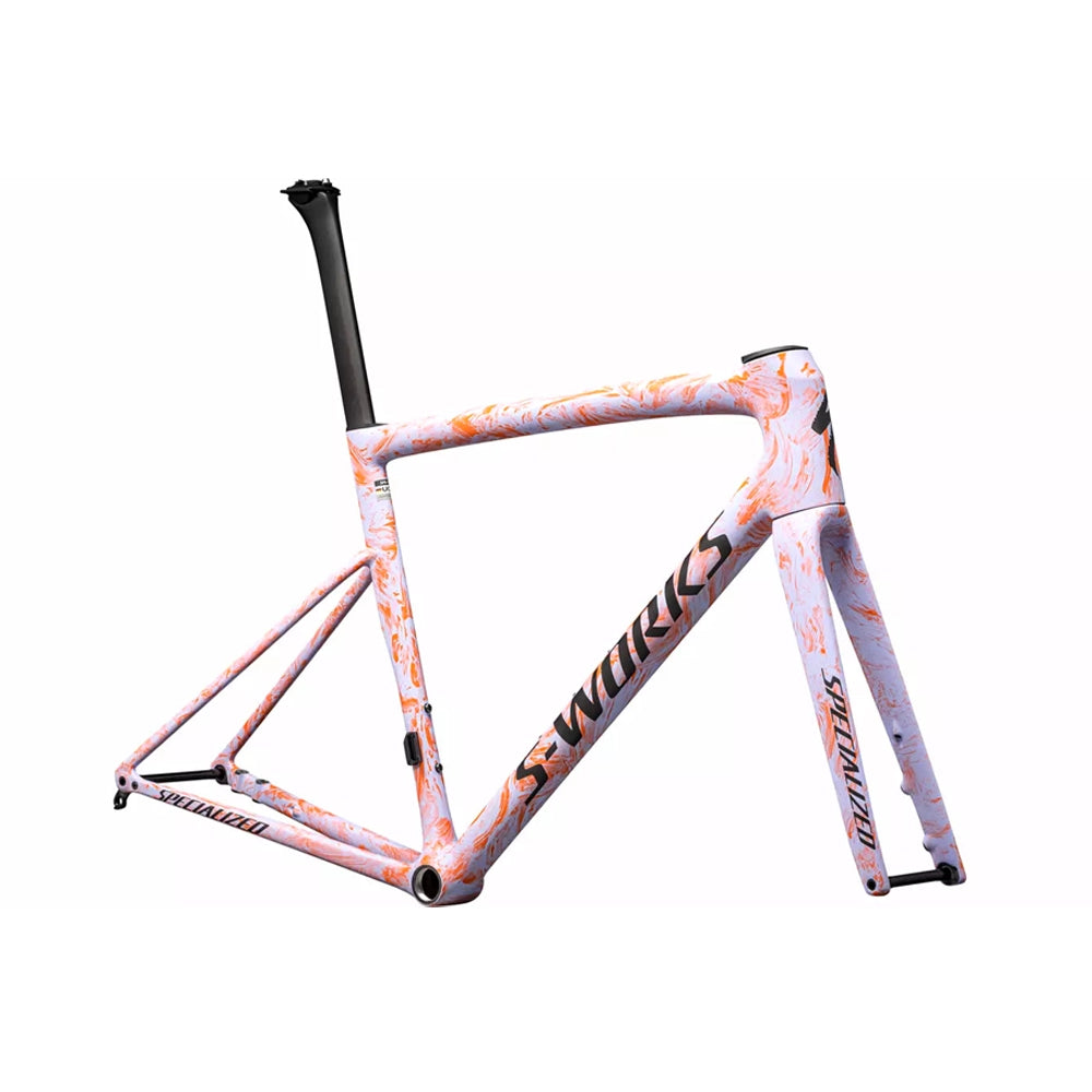 SPECIALIZED Sworks Tarmac SL8 2023 Road Frameset - SATIN POWDER INDIGO / AMBER GLOW STRATA / OBSIDIAN-Road Frameset-