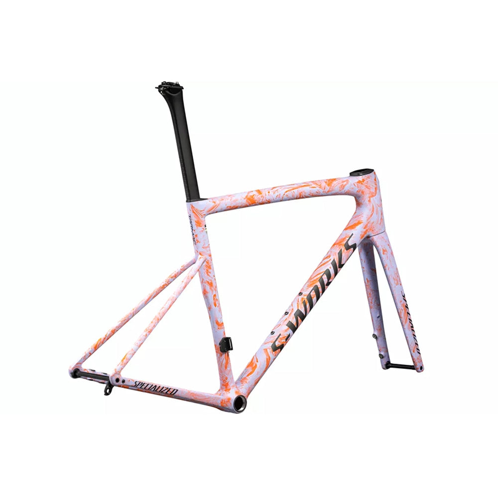 SPECIALIZED Sworks Tarmac SL8 2023 Road Frameset - SATIN POWDER INDIGO / AMBER GLOW STRATA / OBSIDIAN-Road Frameset-