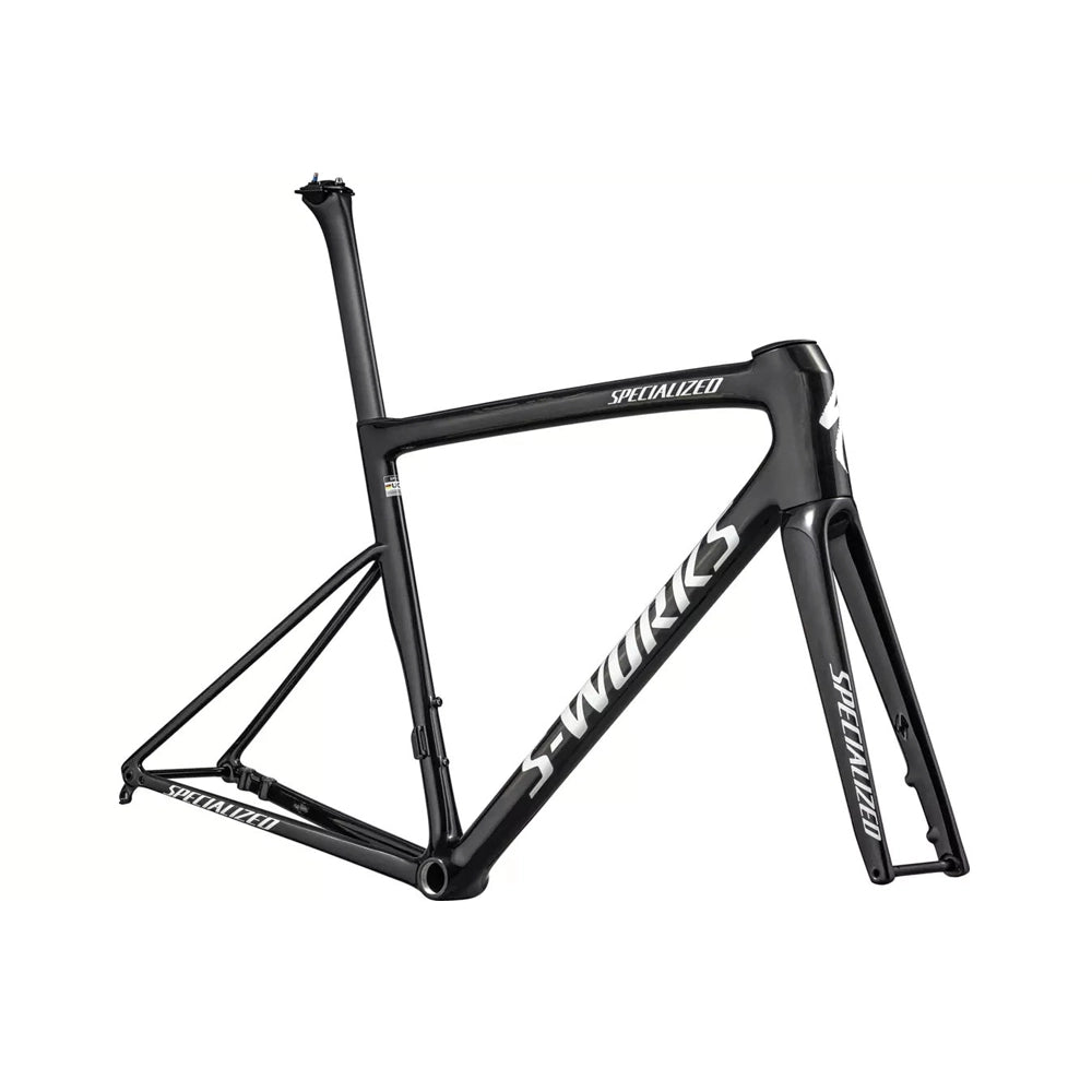 SPECIALIZED Sworks Tarmac SL8 2023 Road Frameset - Project Black LTD Gloss Carbon / Metallic White Silver-Road Frameset-