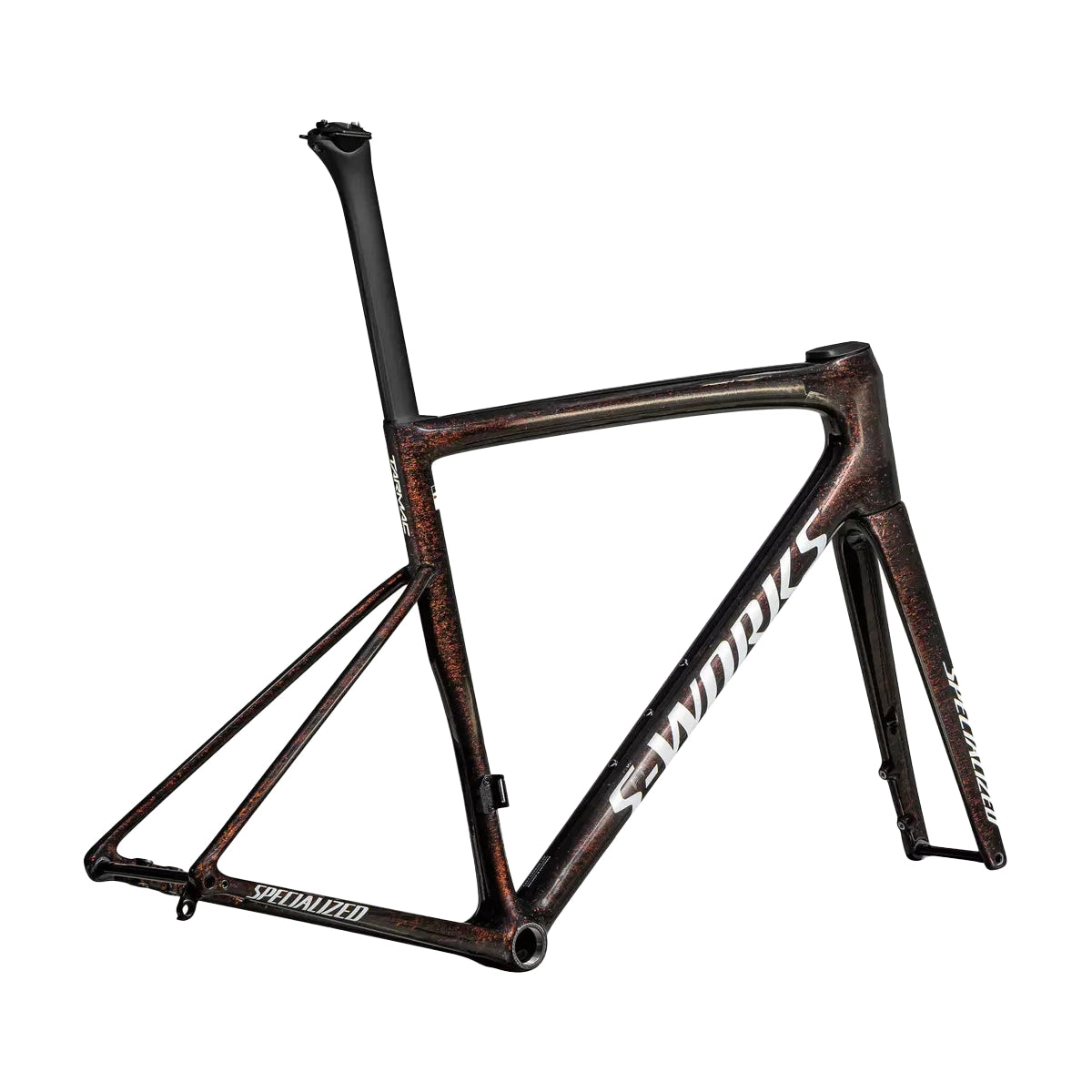 SPECIALIZED SWORKS Tarmac SL8 2025 Road Frameset - Gloss Carbon/Red To Gold Blurred Speckle/Metallic White Silver