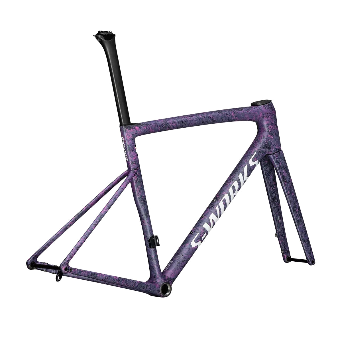 SPECIALIZED SWORKS Tarmac SL8 2025 Road Frameset - Satin Carbon/Rebel Pink + Deep Lake Metallic Blurred Impasto/Gloss White