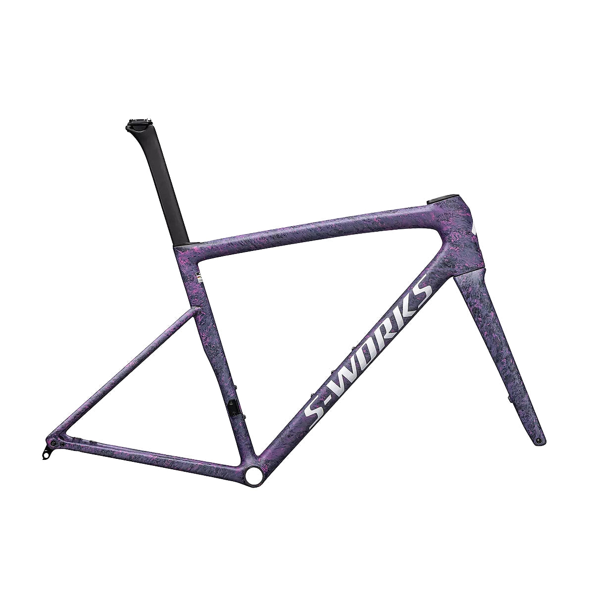 SPECIALIZED SWORKS Tarmac SL8 2025 Road Frameset - Satin Carbon/Rebel Pink + Deep Lake Metallic Blurred Impasto/Gloss White