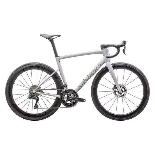 SPECIALIZED SWORKS Tarmac SL8 2025 Shimano Dura Ace di2 Road Bike - Gloss Dove Grey/Silver Dust