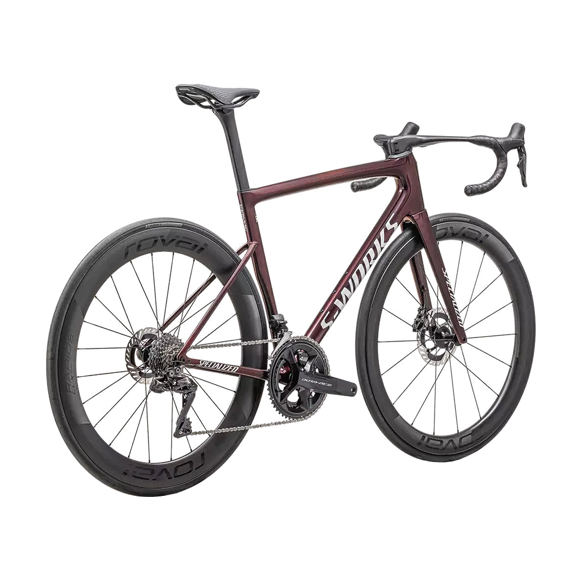 SPECIALIZED SWORKS Tarmac SL8 2025 Shimano Dura Ace Road Bike - Gloss Solidity/Red to Black Pearl/Metallic White Silver