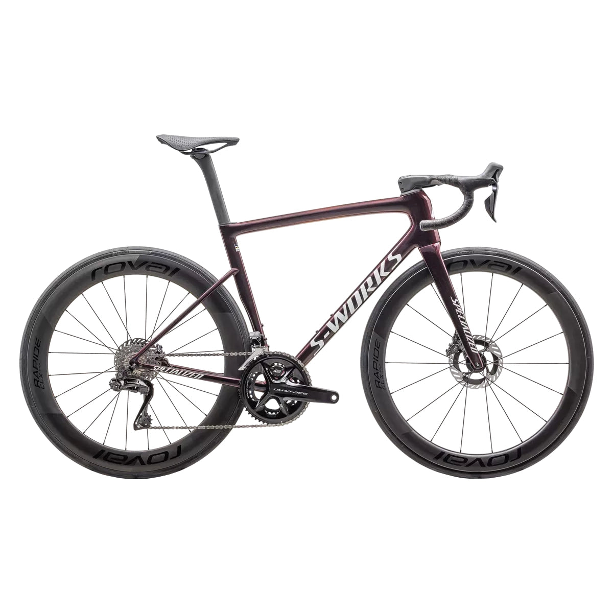 SPECIALIZED SWORKS Tarmac SL8 2025 Shimano Dura Ace Road Bike - Gloss Solidity/Red to Black Pearl/Metallic White Silver