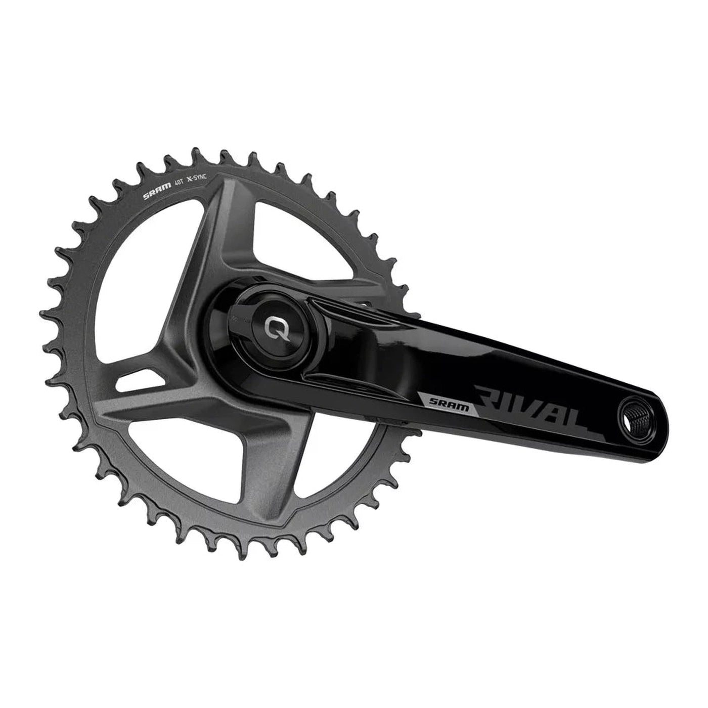 SRAM Rival 1X AXS Wide Quarq Power Meter Crankset DUB 12 Speed - Black-Cranksets-