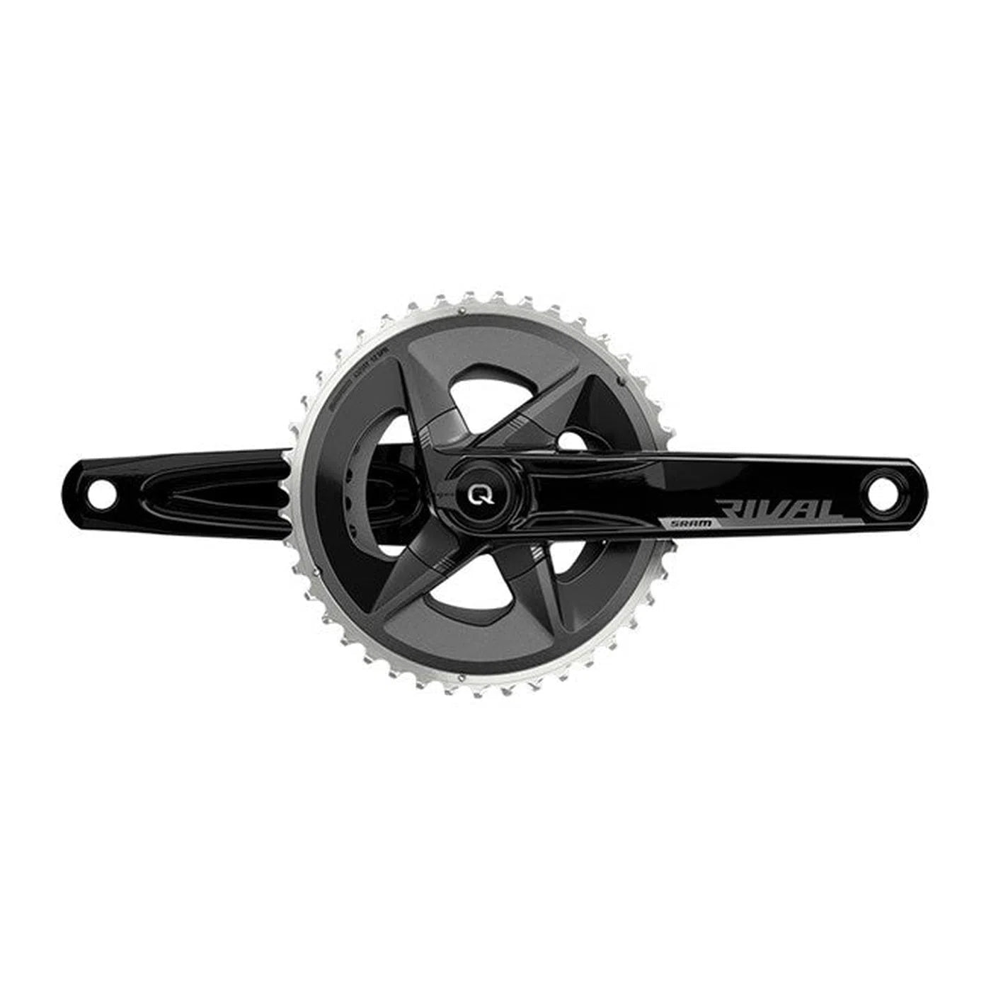 SRAM Rival AXS 2X12S Crankset Quarq Power Meter Wide DUB - Black-Cranksets-