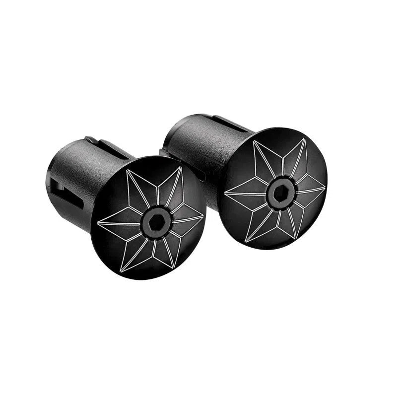 SUPACAZ Star Plugz Anodized Handlebar Plugs - Black-Bar Tapes-633090196836