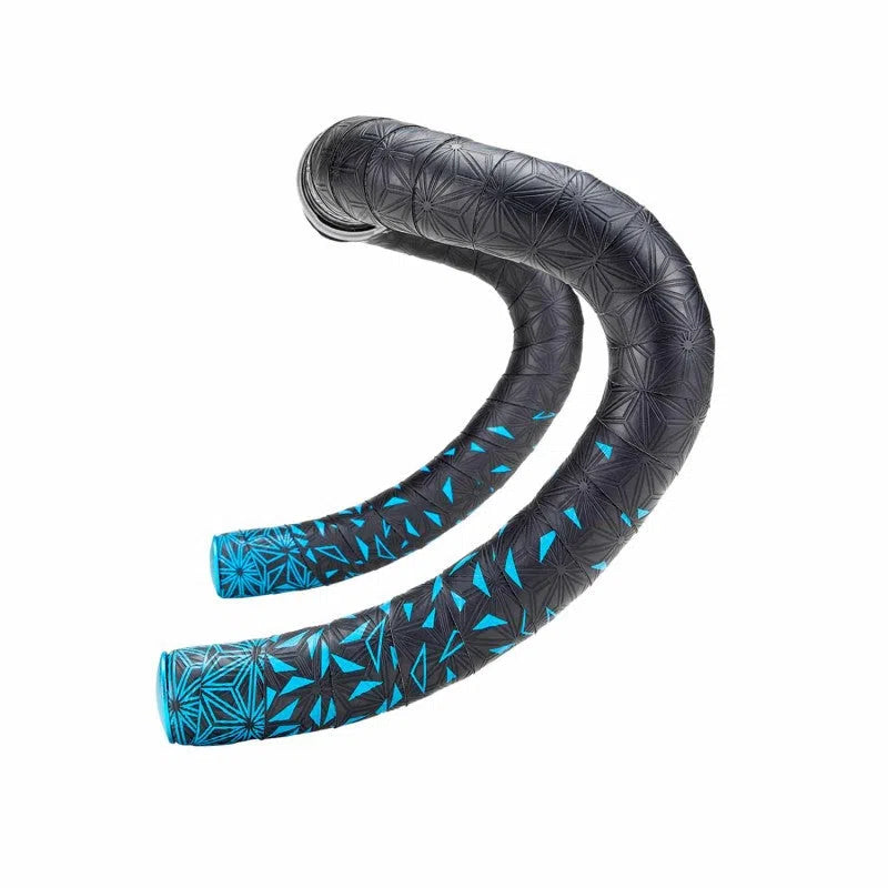 SUPACAZ Super Sticky Kush Star Fade Bar Tape - Black/Star Fade Neon Blue-Bar Tapes-644221250761