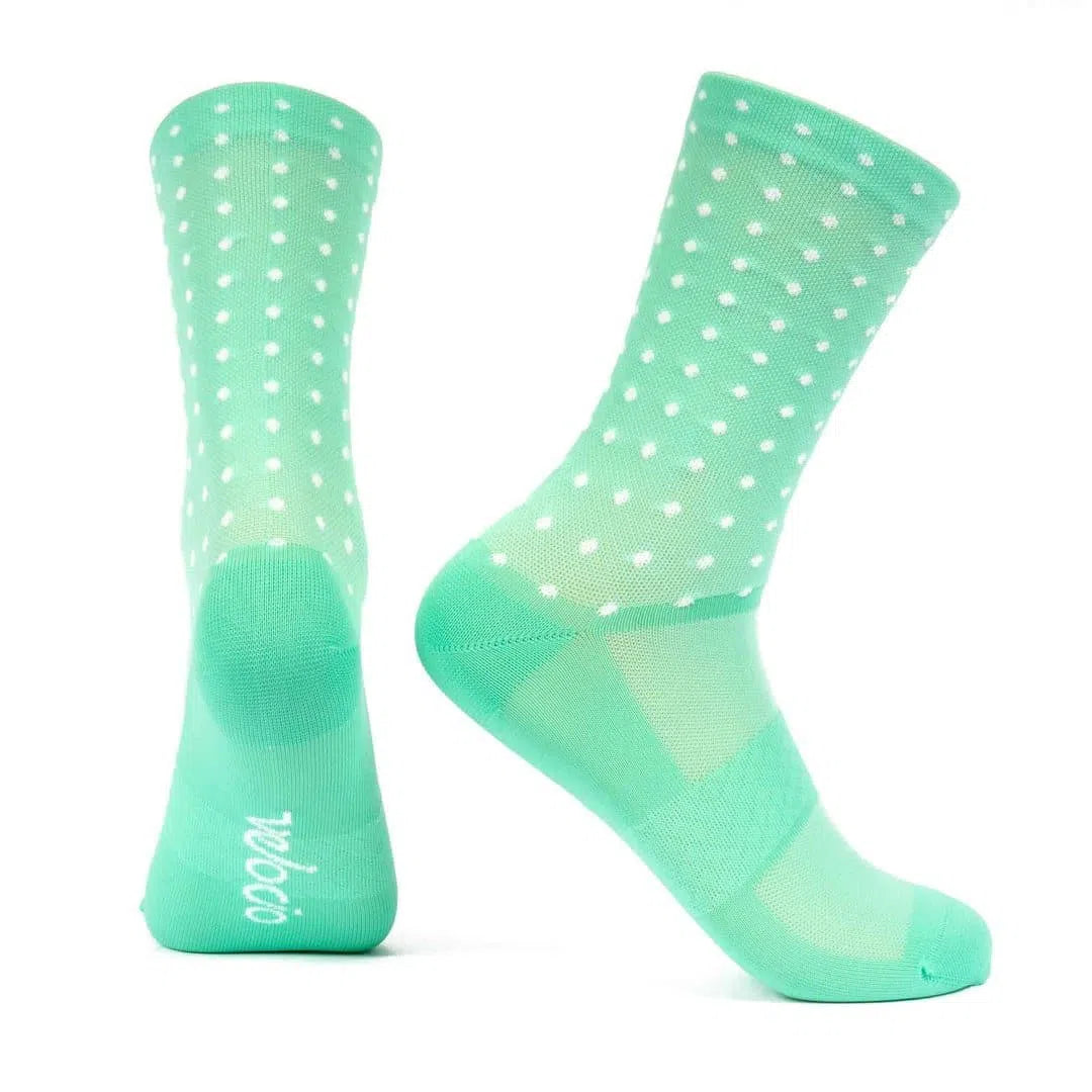 VELOCIO Grid Dot Signature Socks - Celeste-Cycling Socks-