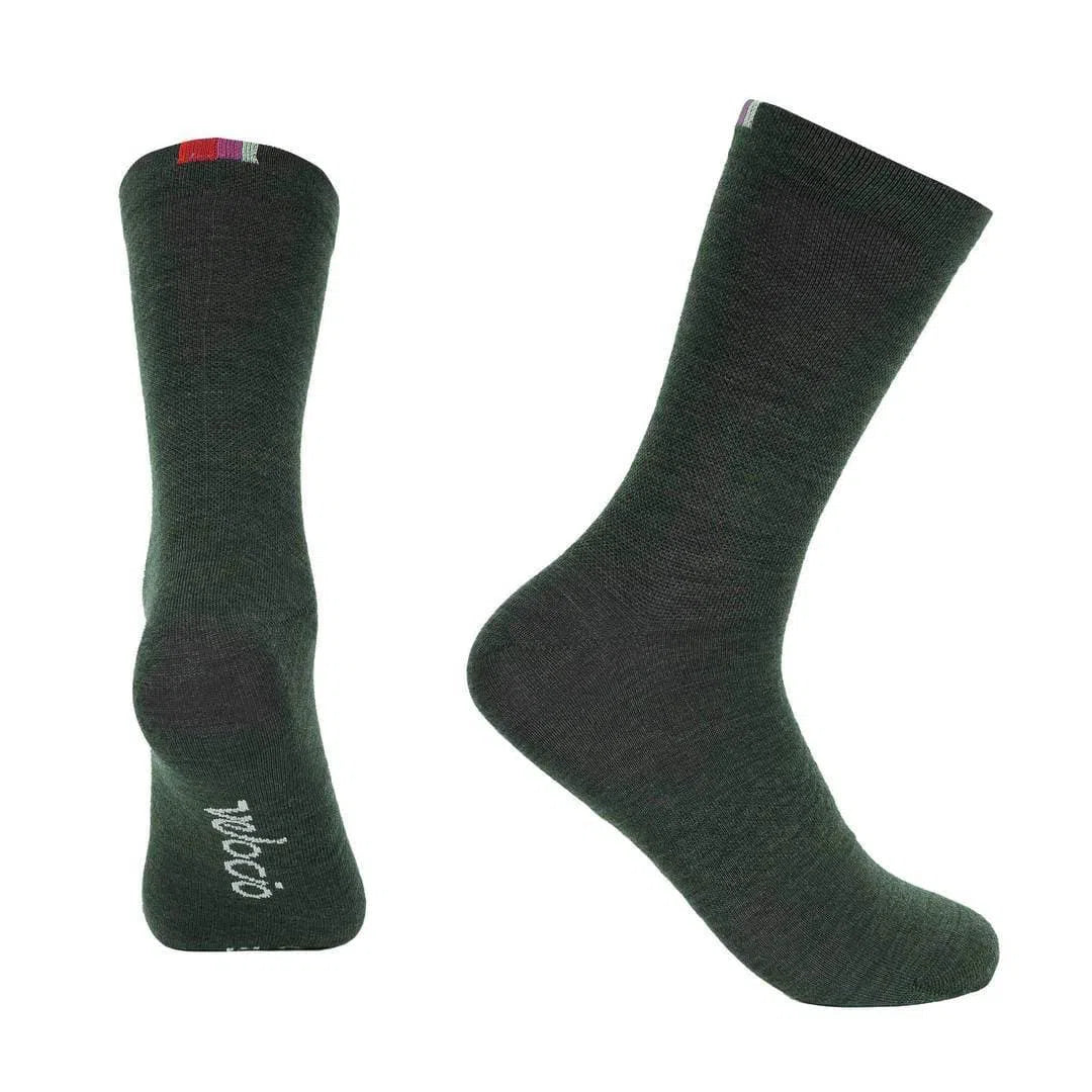 VELOCIO Signature Wool Socks - Dark Olive-Cycling Socks-