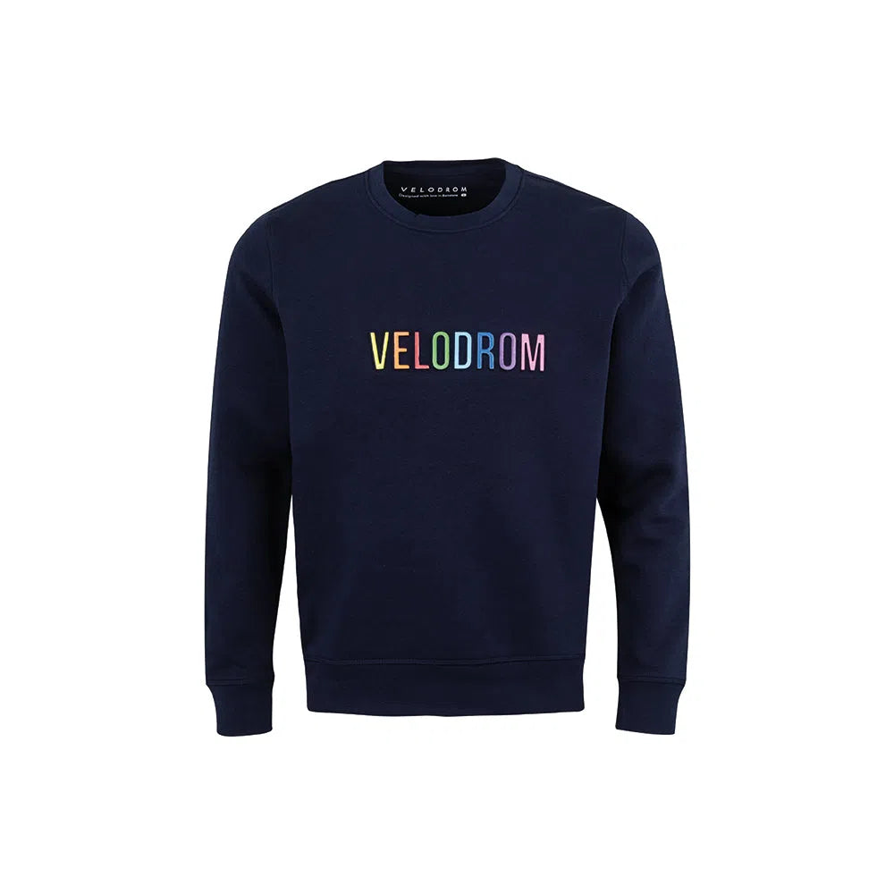 VELODROM Emboss Sweatshirt - Navy Rainbow-Sweatshirts-