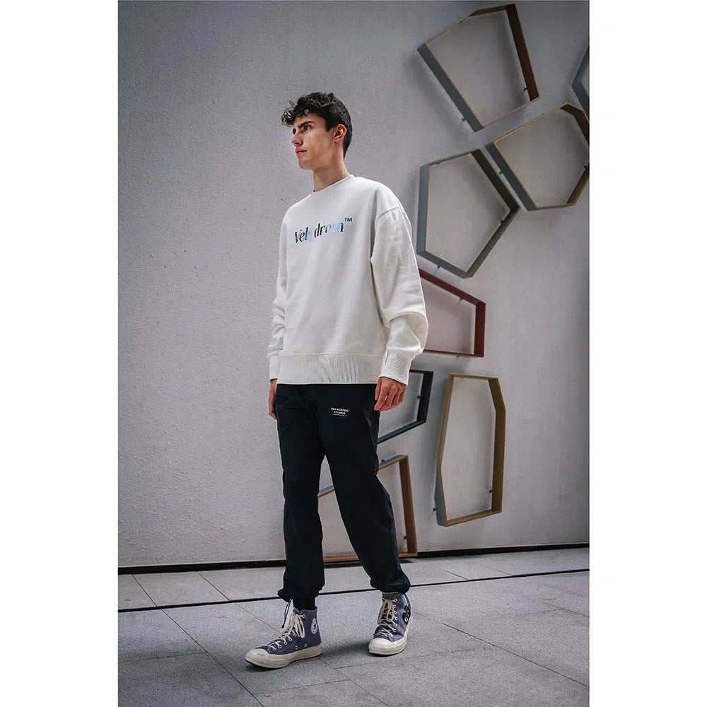 VELODROM Oversize Sweatshirt - Dusty White/Metallic Blue-Sweatshirts-