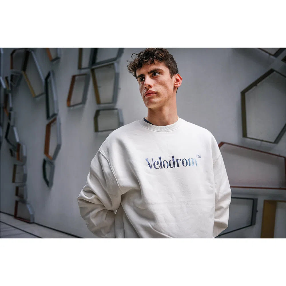 VELODROM Oversize Sweatshirt - Dusty White/Metallic Blue-Sweatshirts-