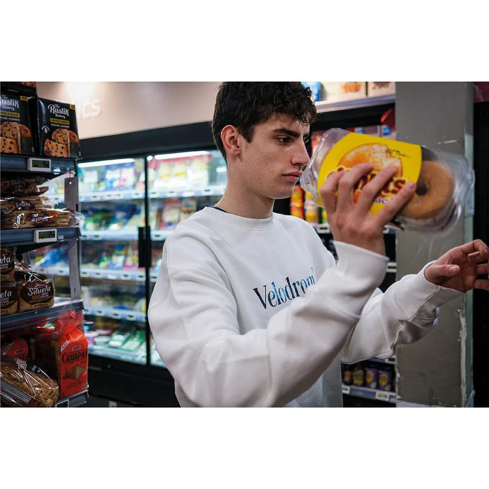 VELODROM Oversize Sweatshirt - Dusty White/Metallic Blue-Sweatshirts-