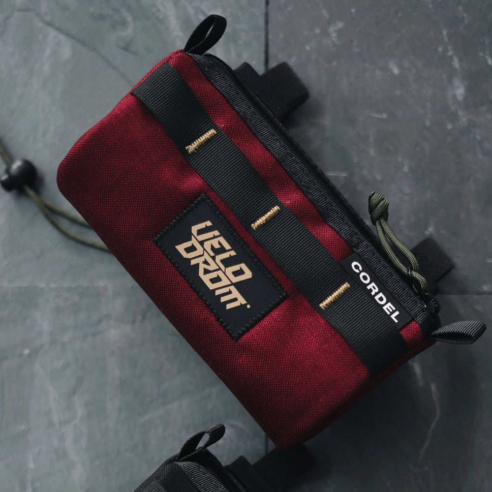 VELODROM Raceday by Cordel Durum Mini Handlebar Bag - Burgundy-Handlebar Bags-95427402