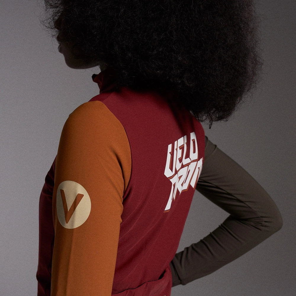 VELODROM RaceDay Thermal Long Sleeve Jersey AW23 - Burgundy Dual Sleeves-Long Sleeve Jerseys-