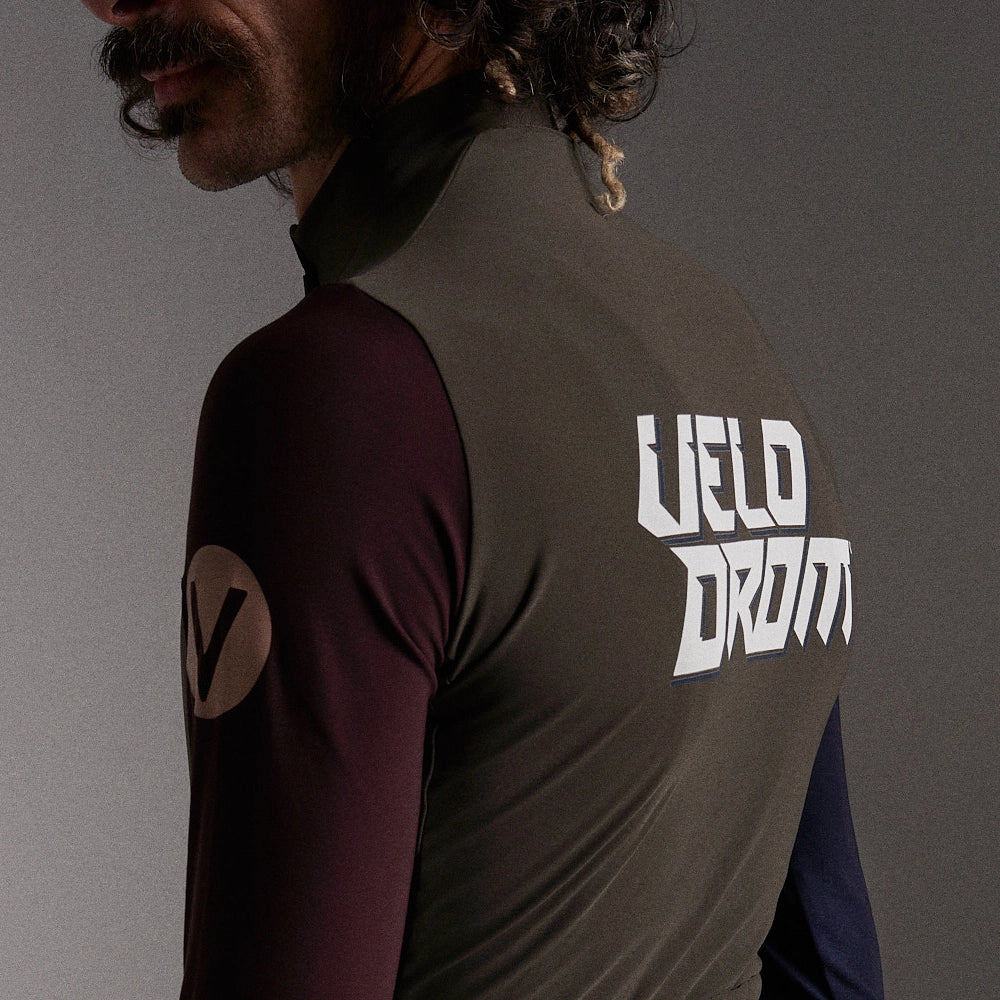 VELODROM RaceDay Thermal Long Sleeve Jersey AW23 - Olive Green Dual Sleeves-Long Sleeve Jerseys-