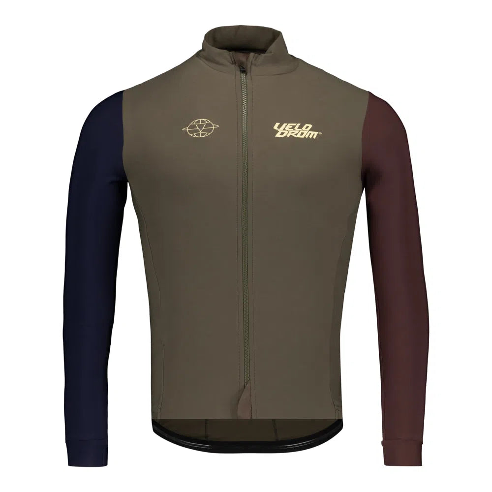 VELODROM RaceDay Thermal Long Sleeve Jersey AW23 - Olive Green Dual Sleeves-Long Sleeve Jerseys-68885321