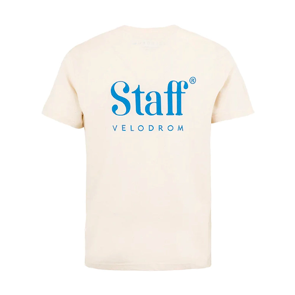 VELODROM Staff Tshirt - White/Electric Banana Blue-T-Shirts-