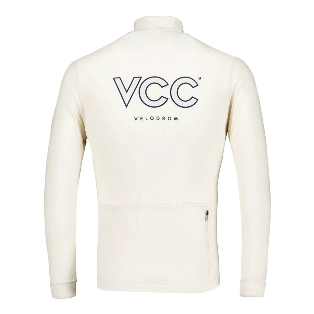 VELODROM VCC Thermal Long Sleeve Jersey AW23 - Classic Off White-Long Sleeve Jerseys-