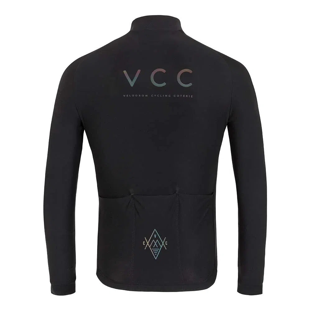 VELODROM VCC Thermal Long Sleeve Jersey - Reflective Black-Long Sleeve Jerseys-