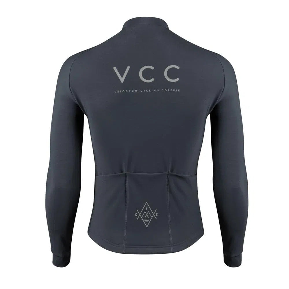 VELODROM VCC Winter Long Sleeve Jersey - Deep Grey-Long Sleeve Jerseys-