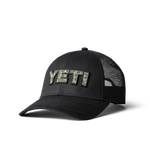 YETI Logo Badge Camo Trucker Hat - Black-Caps-888830197790