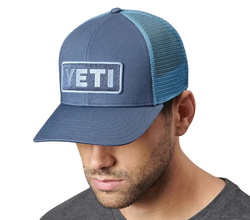 YETI Logo Badge Trucker Hat - Indigo-Caps-888830197769