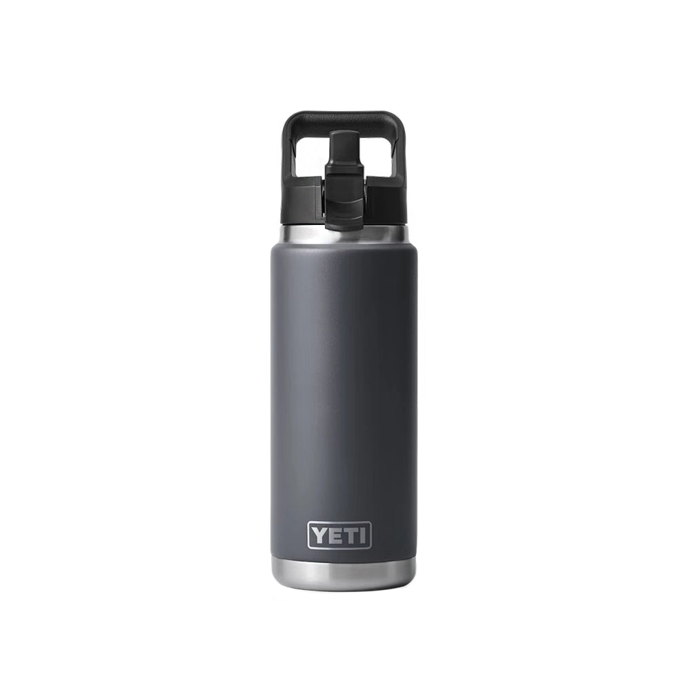 YETI Rambler 26 OZ 769 ML Bottle With Straw Cap - Charcoal-Drinkware-888830276853