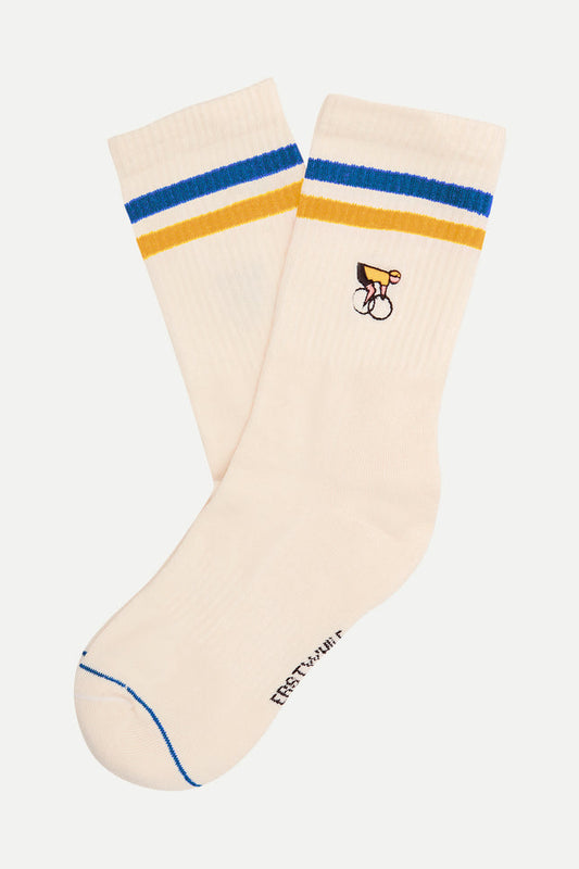 ERSTWHILE Socks Amateur - Ivory/Mustard/Blue-Casual Socks-