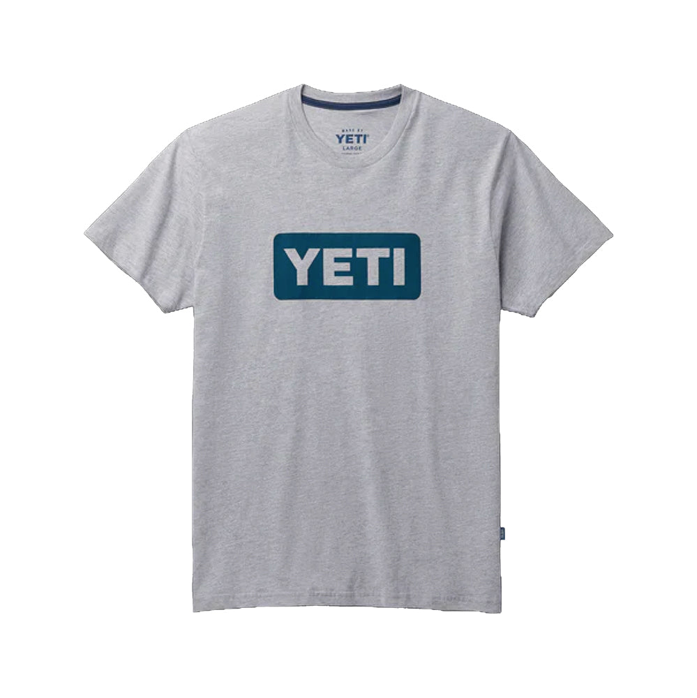 YETI LOGO BADGE PREMIUM SHORT SLEEVE TSHIRT - Gray/Navy-T-Shirts-59819654