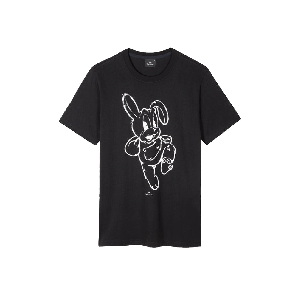 PAUL SMITH Chalk Rabbit TShirt - Black-T-Shirts-5059970304101