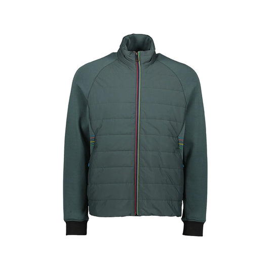 PAUL SMITH Mixed Media Jacket - Bottle Green-Casual Jackets-