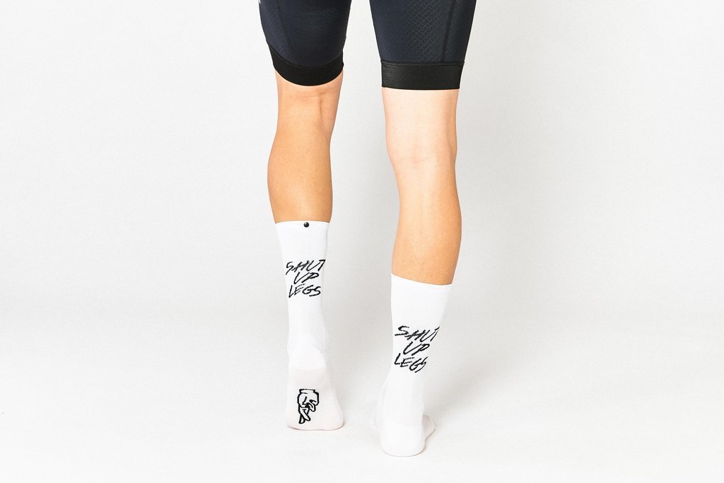 FINGERSCROSSED Socks Shut Up Legs - White-Cycling Socks-