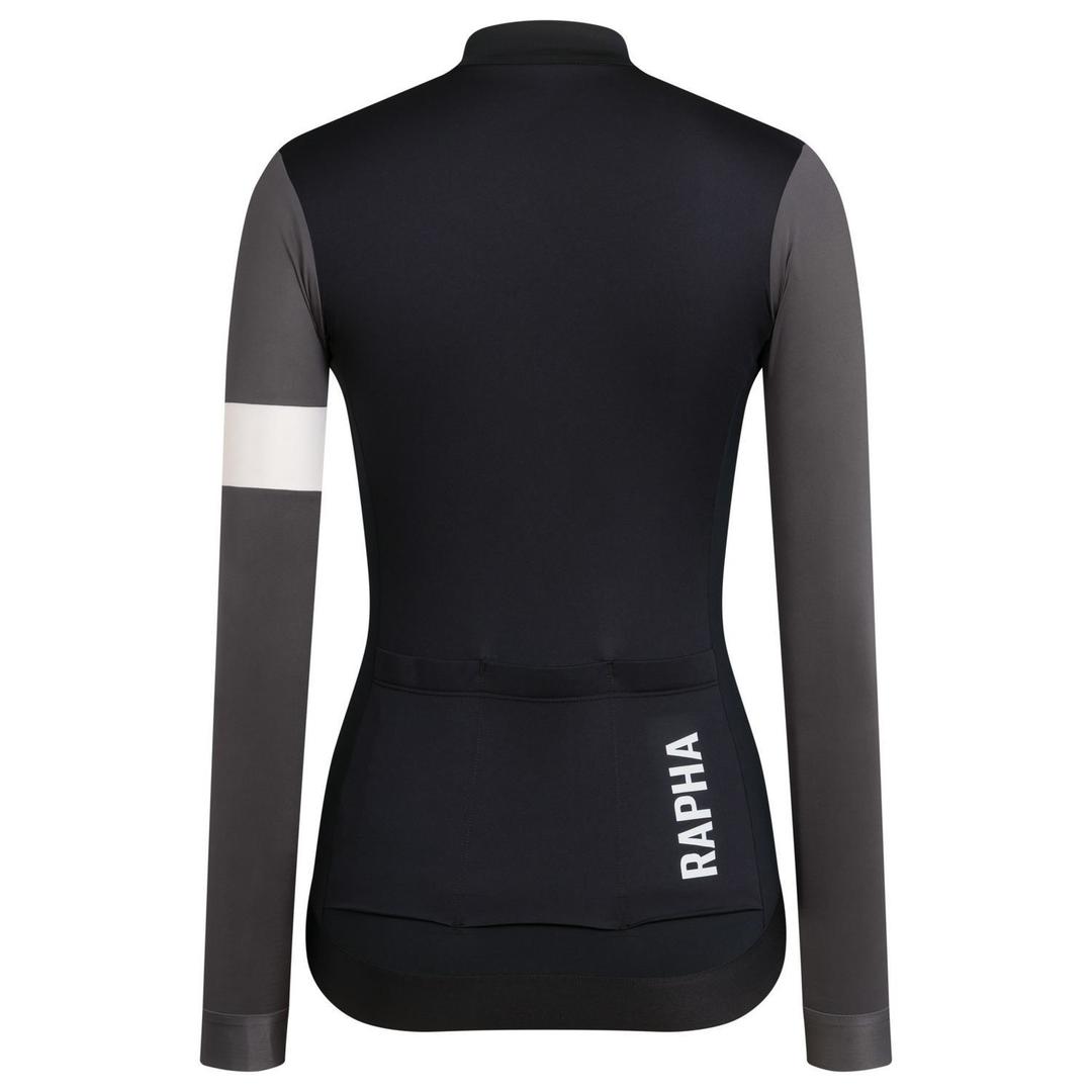 RAPHA Pro Team Training Long Sleeve Women Jersey AW2023 - BCB Black/Grey-Velodrom