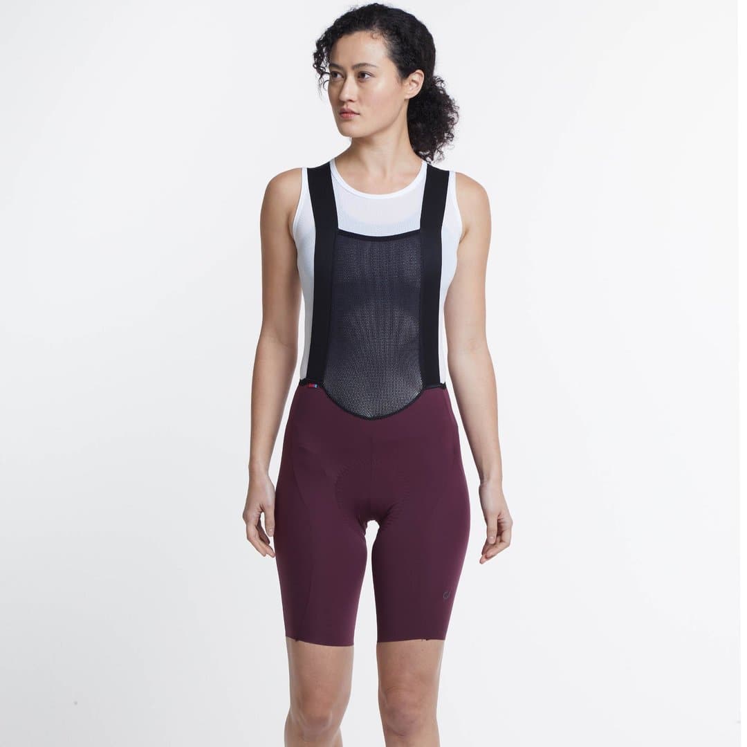 VELOCIO Luxe Women Bib Shorts - Black Cherry-Women Bib Shorts-