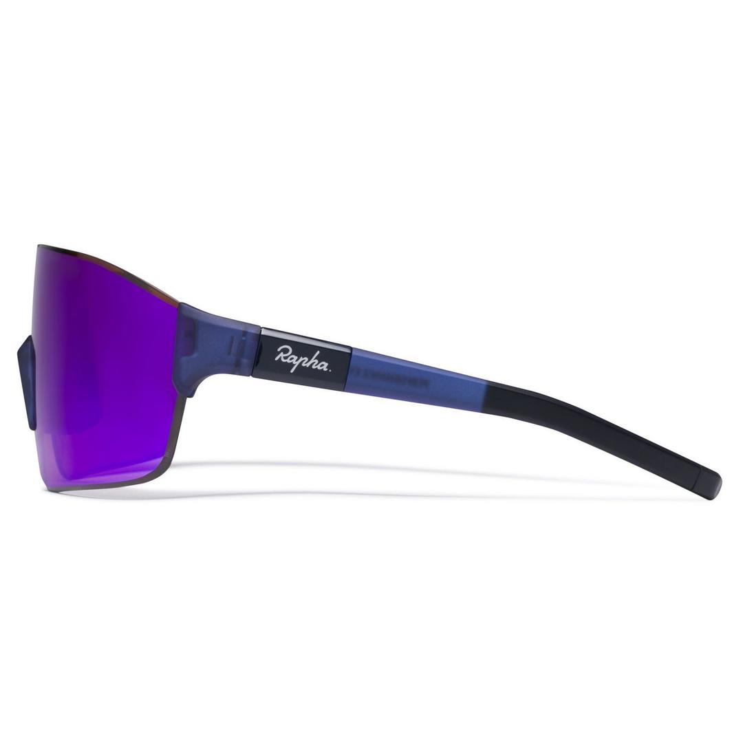 RAPHA Pro Team Frameless Glasses - NVY Navy/Purple Green Lens-Velodrom