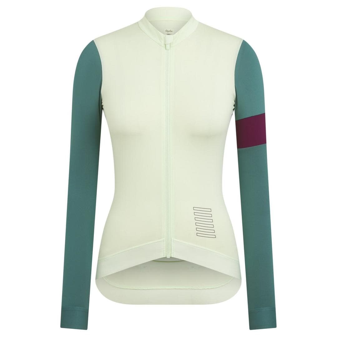 RAPHA Pro Team Training Long Sleeve Women Jersey AW2023 - LCP Light Green/Grey Blue-Velodrom