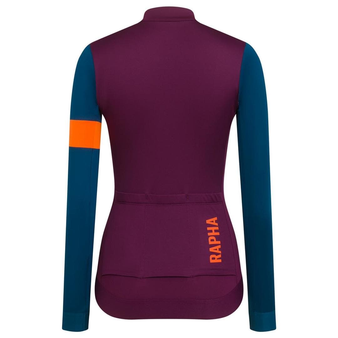 RAPHA Pro Team Training Long Sleeve Women Jersey - DPT Dark Purple/Teal-Velodrom