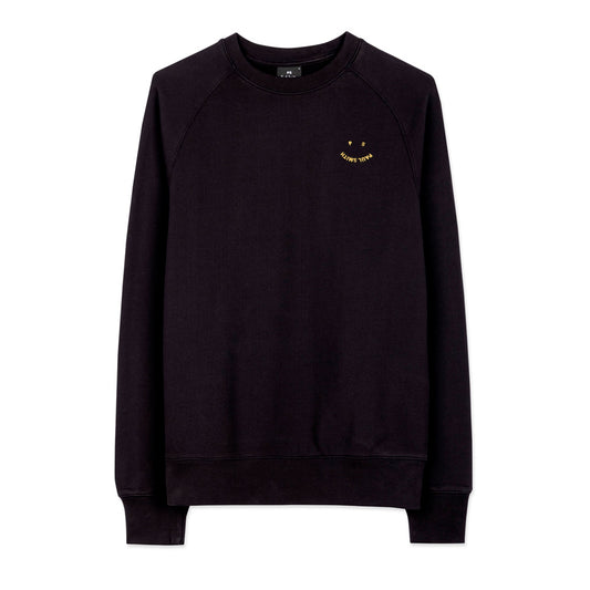 PAUL SMITH Sweatshirt Raglan Happy Logo - Black-Sweatshirts-63540102