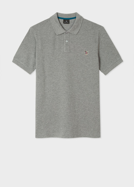 PAUL SMITH Polo Shirt Reg Fit SS Zebra - Grey Marl-T-Shirts-5057613095690