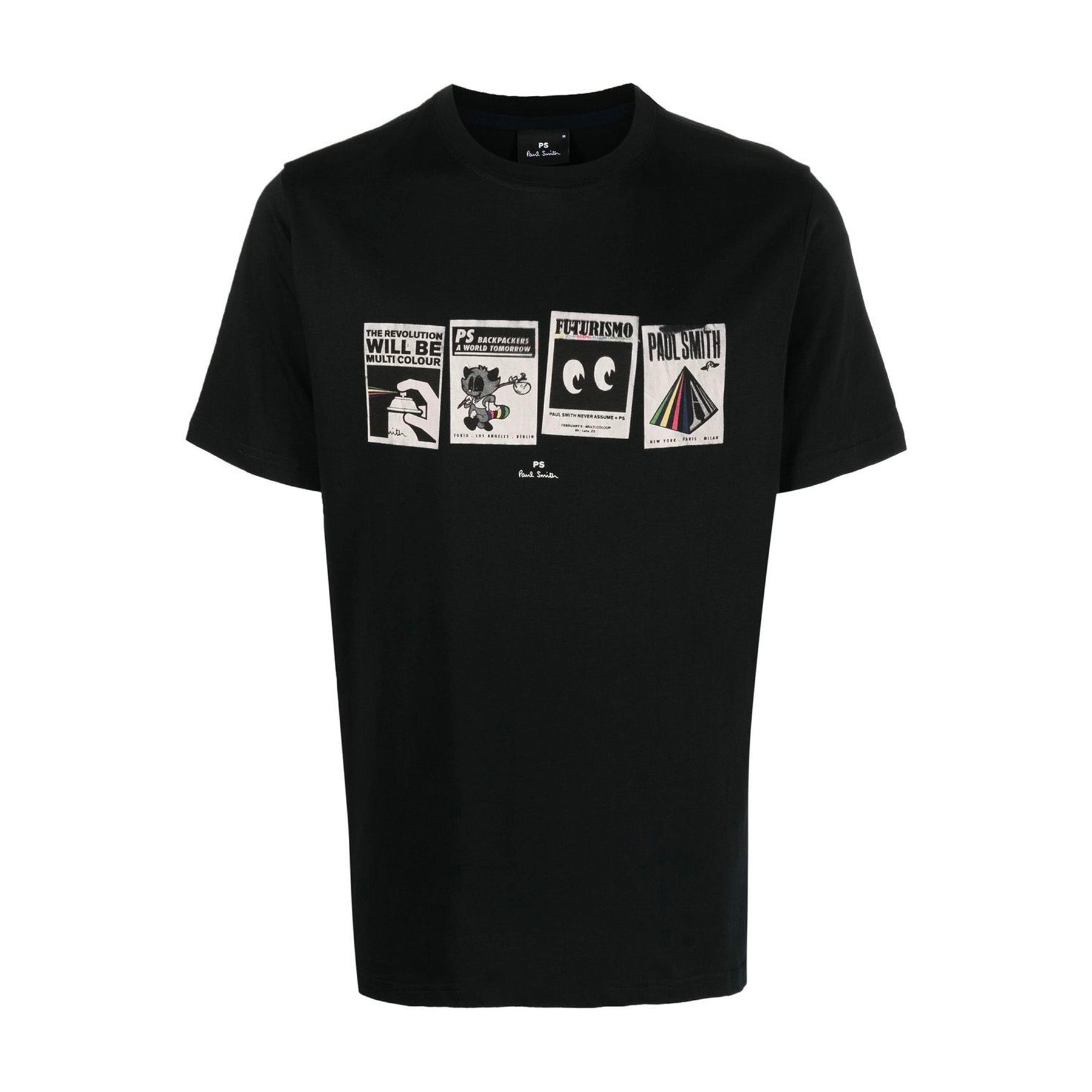 PAUL SMITH Tshirt SS Reg Fit Futurismo - Black-T-Shirts-5059674604125