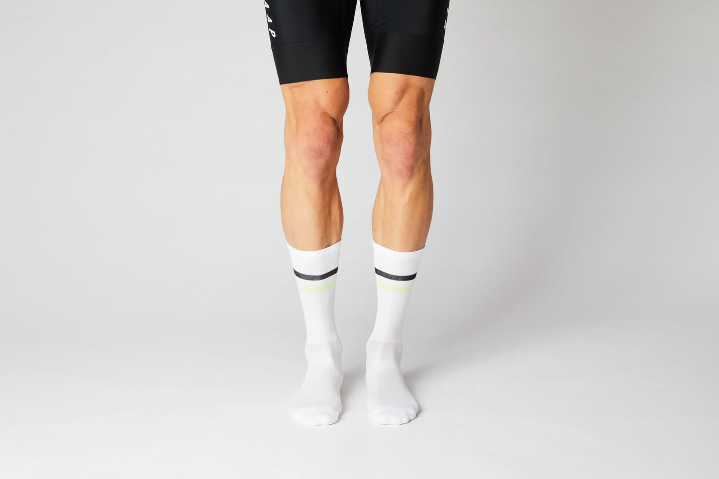 FINGERSCROSSED Socks Stripes - White/Black/Neon-Cycling Socks-