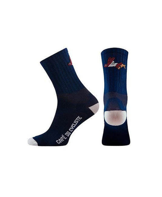 CAFE DU CYCLISTE Fly Fish Socks - Navy Default Cafe Du Cycliste 